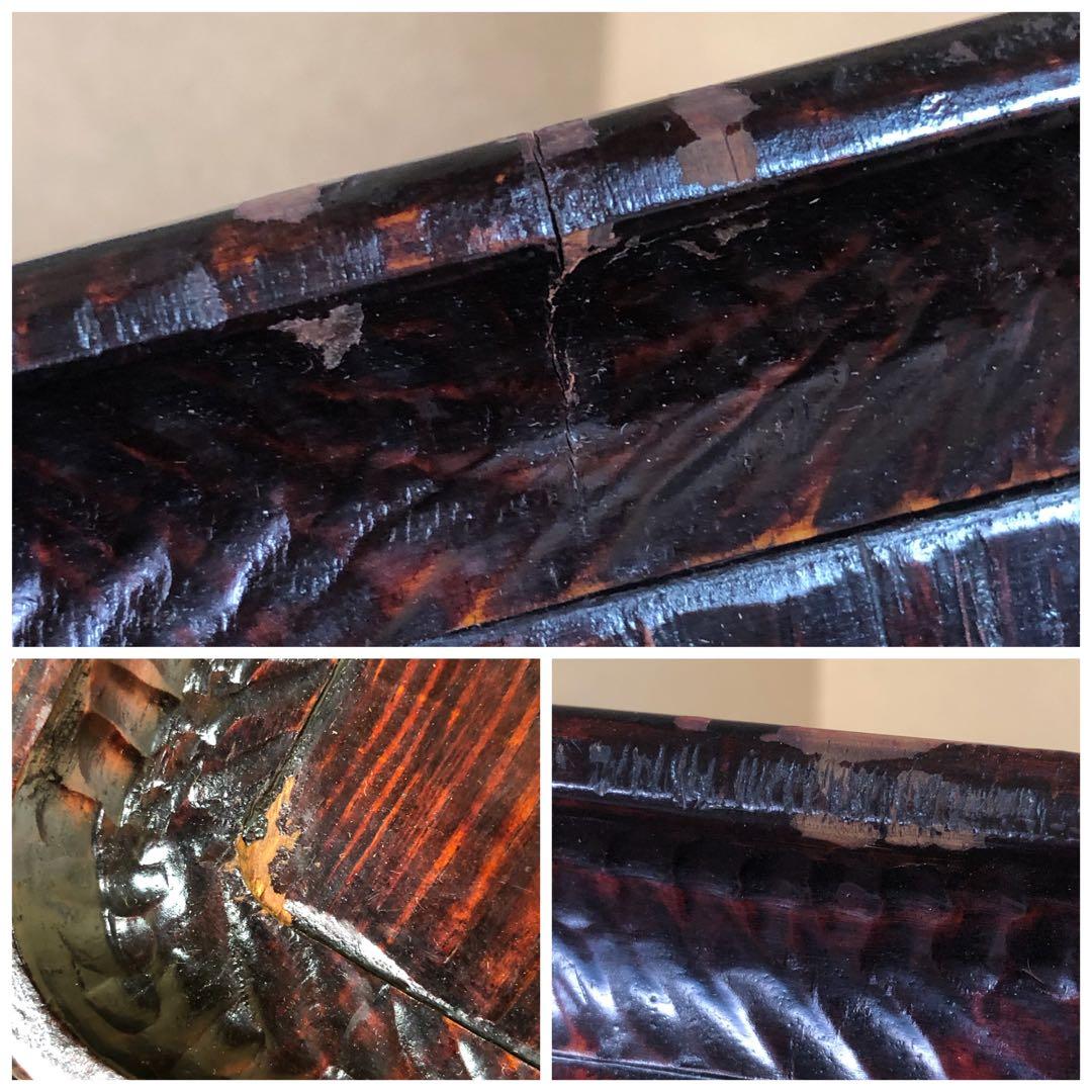 《R》伝統工芸 讃岐彫 四方膳7客 讃岐盆 膳 刳抜 260108き1