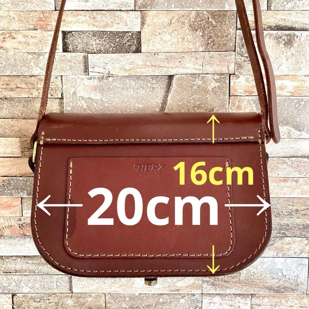 HERZ ラティーゴレザー　 フラップショルダーバッグ　CP-80 チョコ