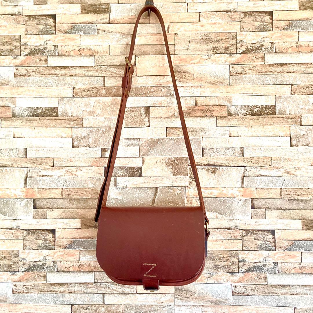 HERZ ラティーゴレザー　 フラップショルダーバッグ　CP-80 チョコ