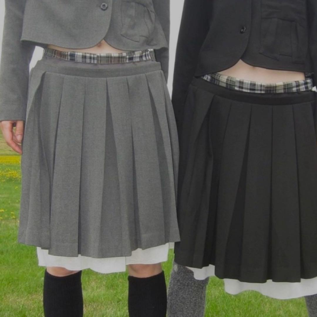 スカート coyseio DOUBLE WAISTED PLEATS SKIRT