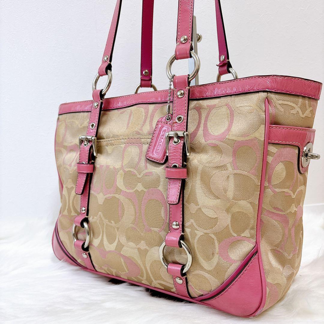 COACH Signature Tote bag y2k turn lock - メルカリ