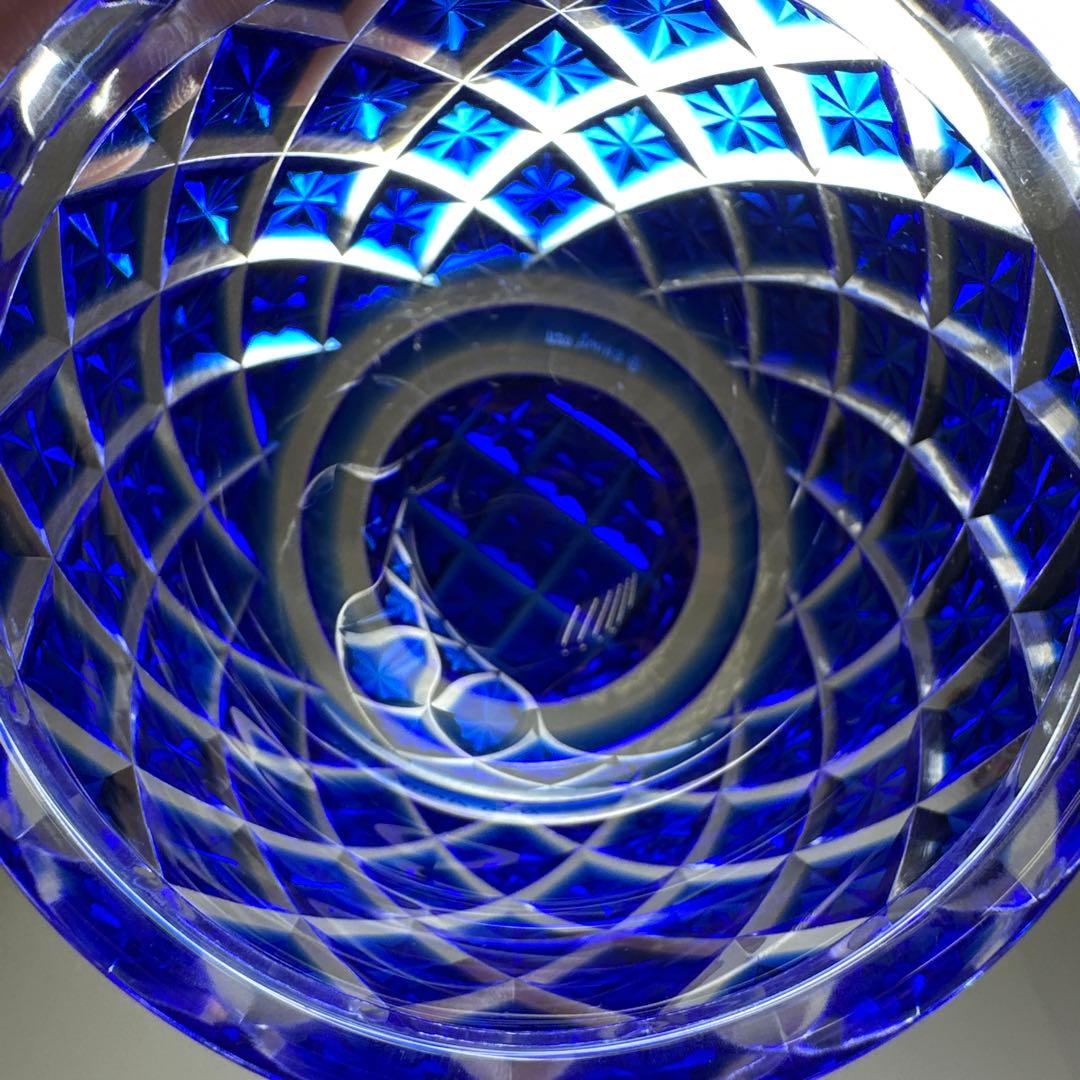 薩摩切子 島津被せガラス鉢2客 共箱 口径8㎝東Y7-0418☆1Fトコル