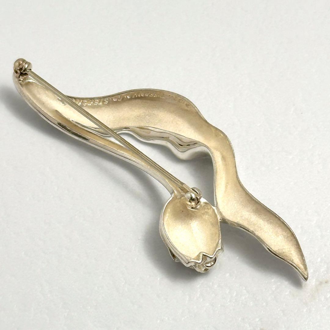 希少 Tiffany チューリップ フラワー シルバー ブローチ Ag925