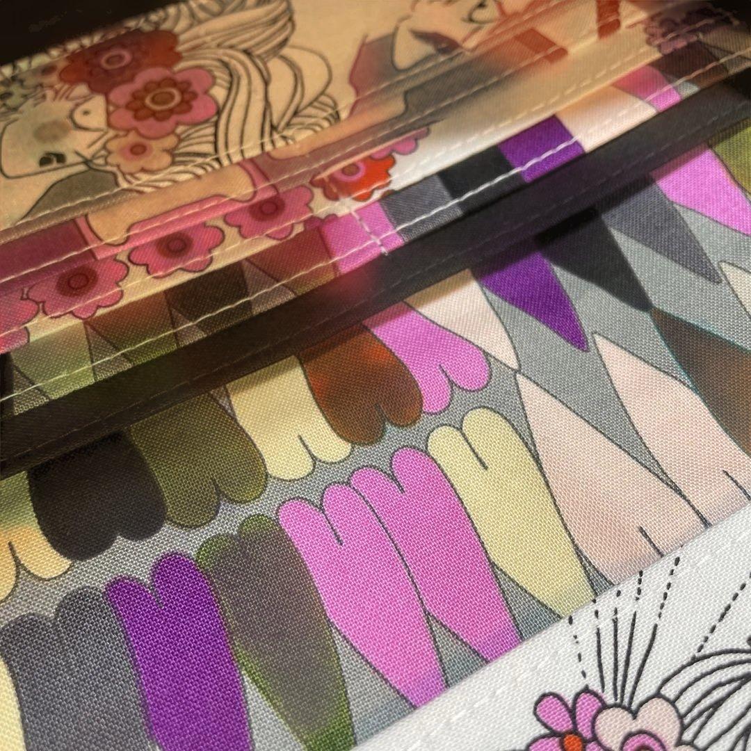 はなはなはち　長財布　やりくり財布　ハンドメイド　レア廃盤生地