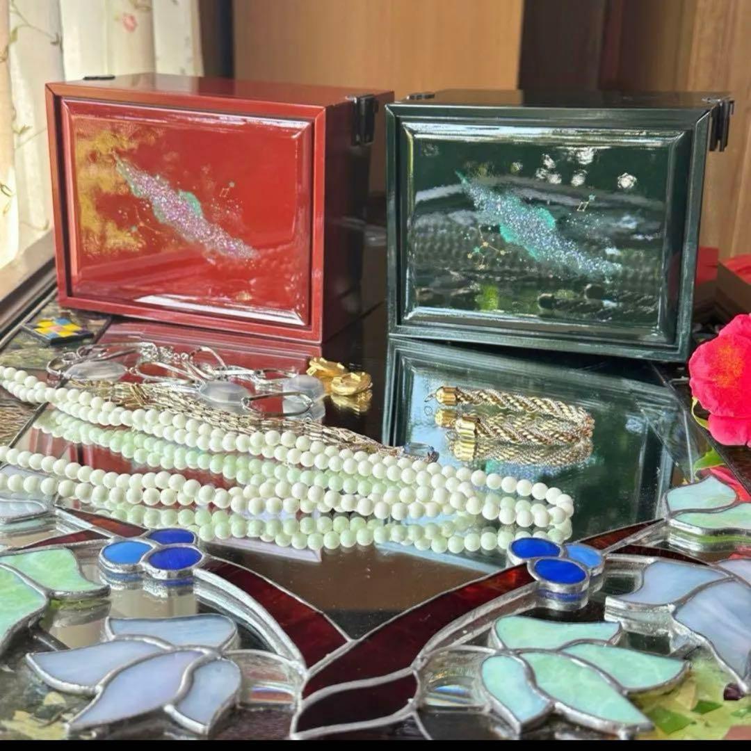 2191様感謝‼️ラストJAPAN輪島螺鈿蒔絵宝石箱「銀河-翠みどり」1点　愛蔵品