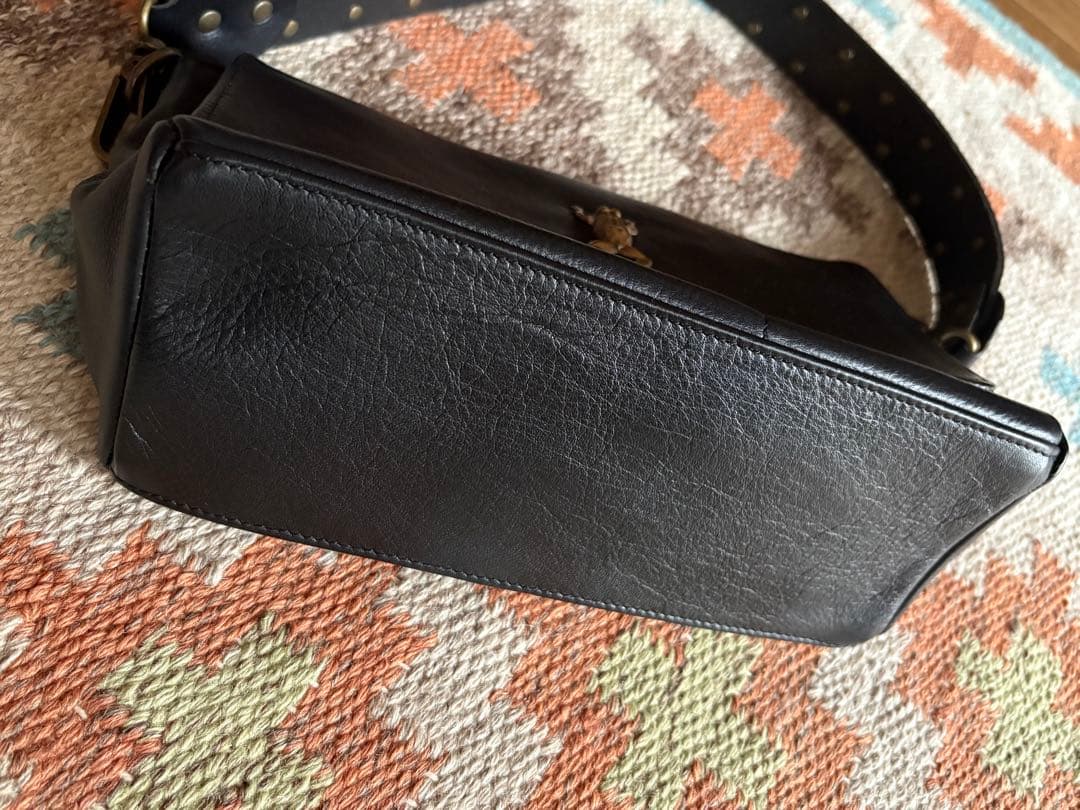 SOUS LES PAVÉS ブラックショルダーバッグ　フランス　カエル