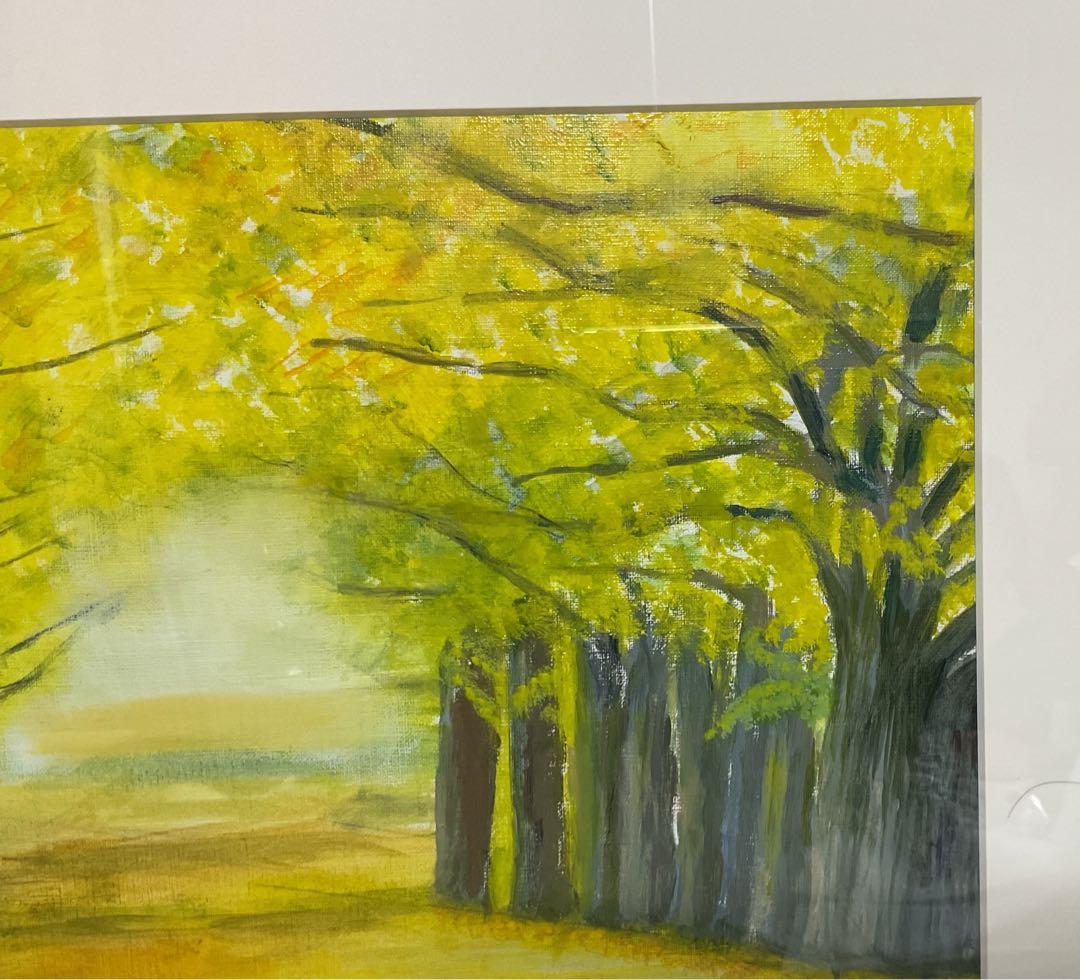 油彩画　「　秋　色　」　原画　額付