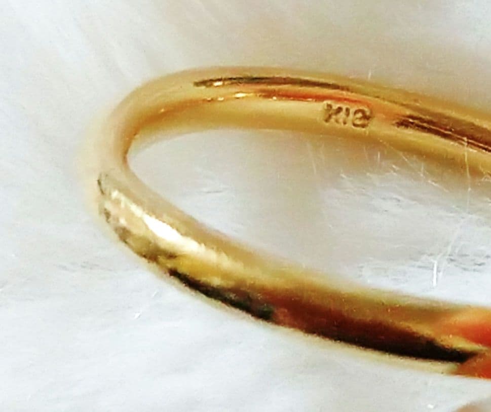 K18 ピンクトルマリン　ゴールドリング