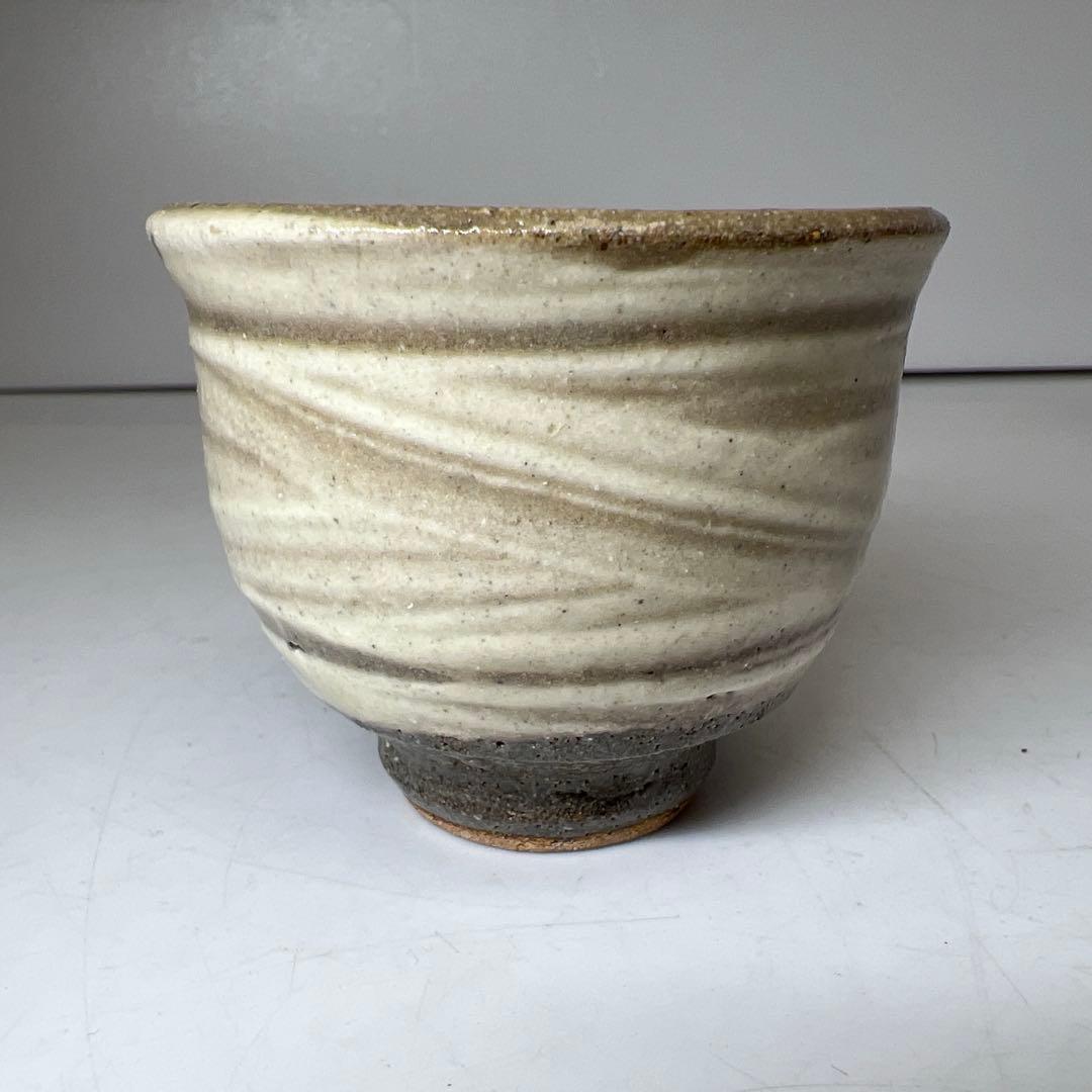 人間国宝 島岡達三 刷毛目 ぐい呑 共箱 口径7㎝ 東K8-0203② タカサ