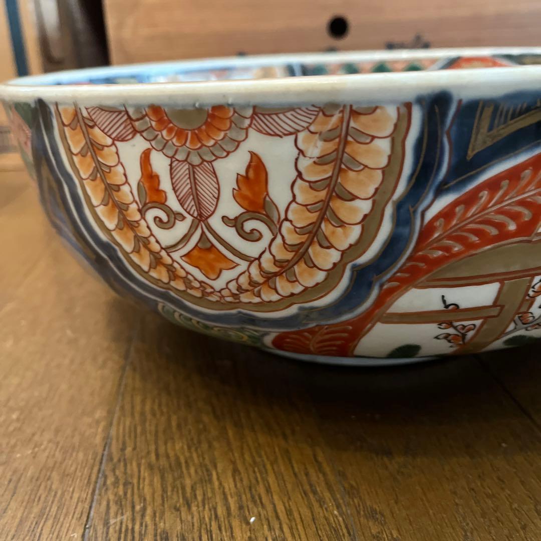 古伊万里 錦絵三ツ鉢 25ー31㎝江戸後期 茶道具 木箱