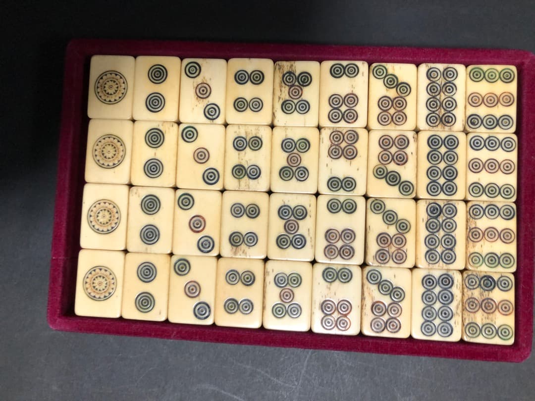 麻雀　麻雀パイ 竹背 骨牌 アンティーク 骨董マージャン