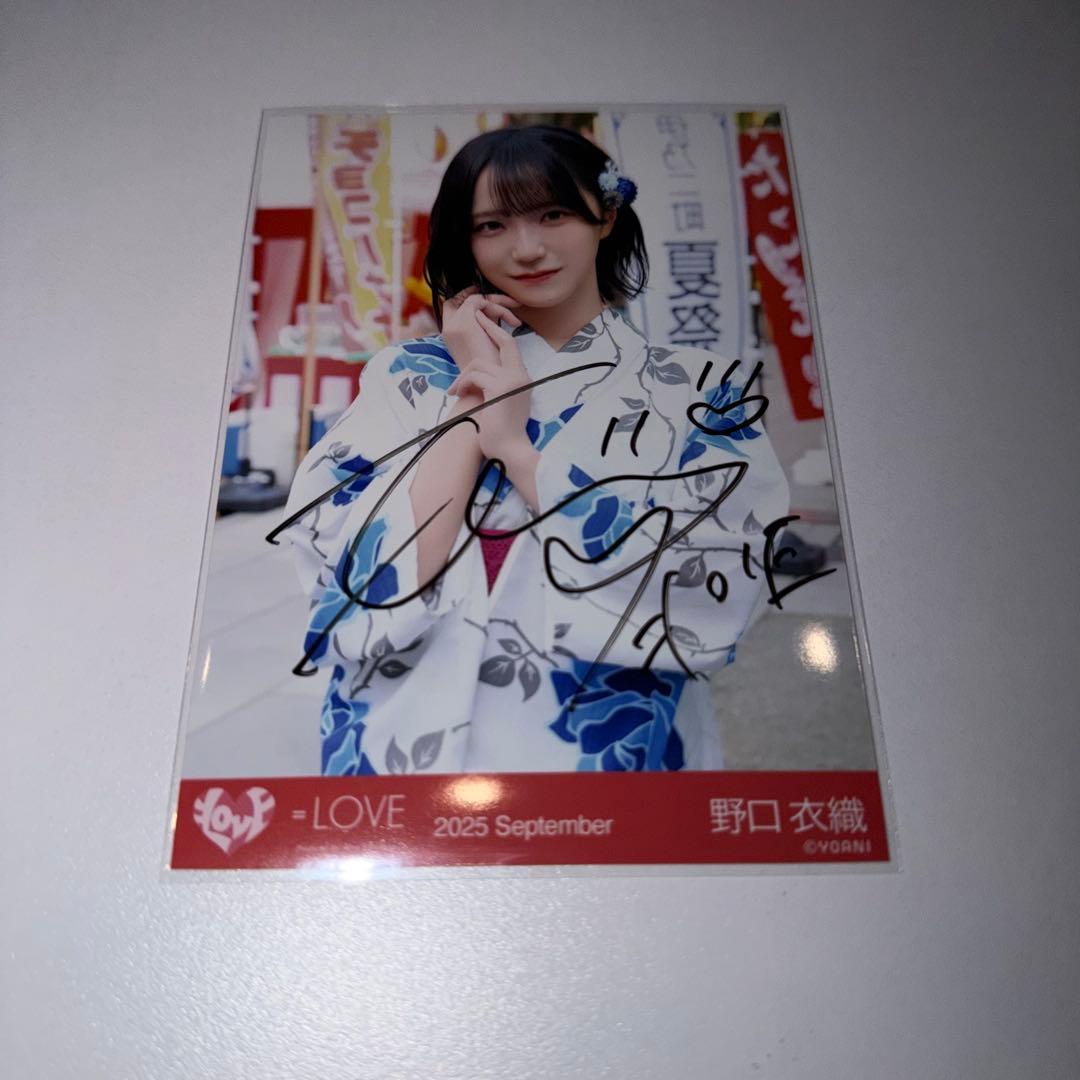 シ*キ様 イコラブ 野口衣織 生写真 直筆 内緒バナシ