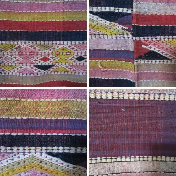 ☆ラオスの浮き織りブランケット70～80年前の古布2アンティーク