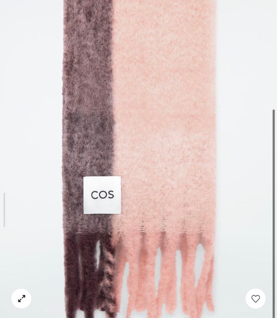 COS フリンジブラッシュドモヘアマフラー 新品