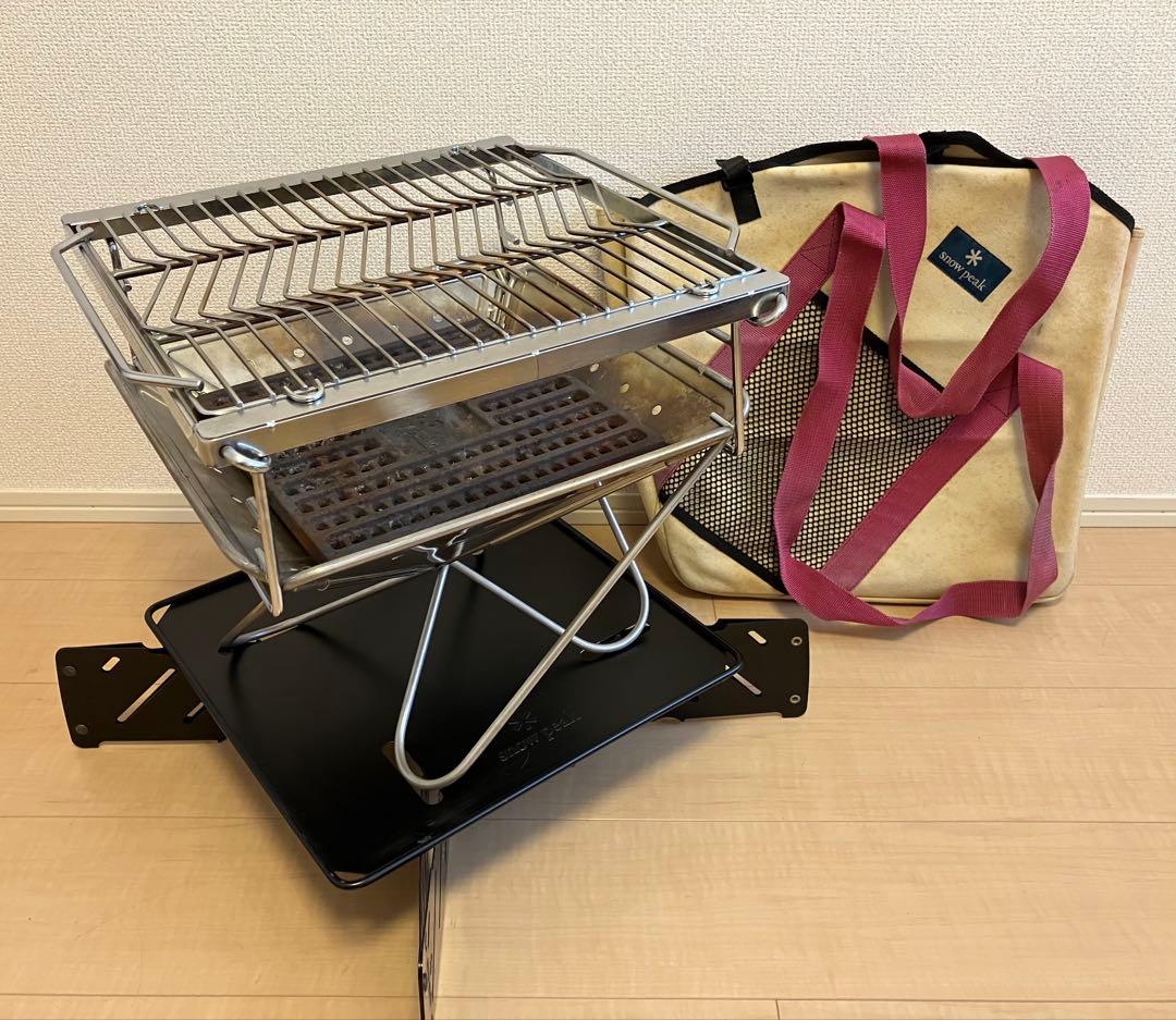 スノーピーク 焚火台M セット中古  peak BBQ 鉄板 キャンプ