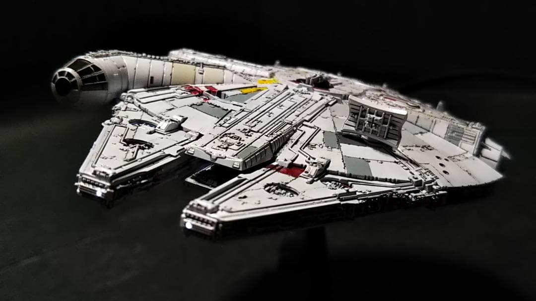 ミレニアムファルコン 角アンテナ仕様　 電飾改修 塗装済 完成品 1/350