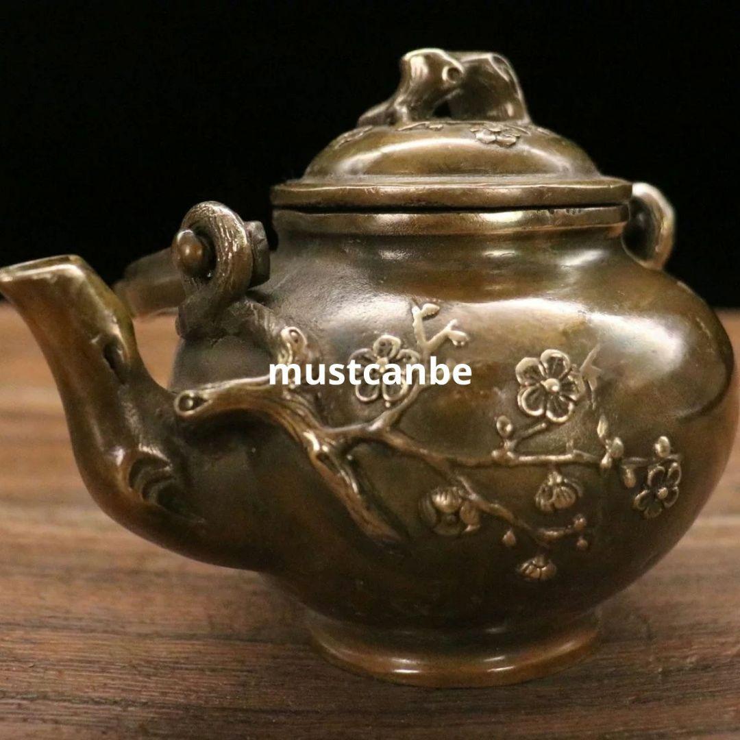 銅器 茶壺 梅花壺 煎茶器 茶道具 装飾品 工芸品 置物 - メルカリ