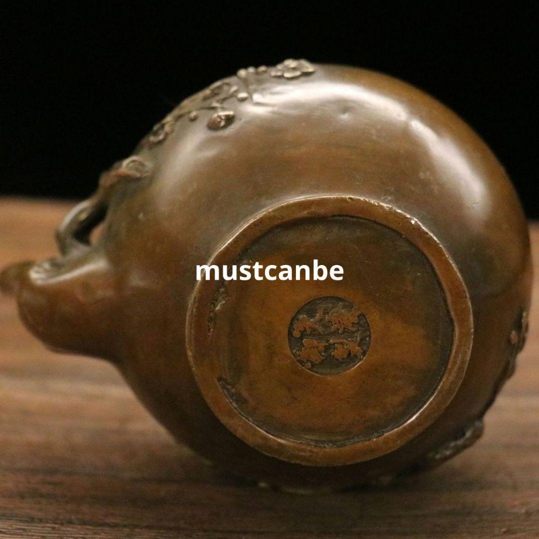 銅器 茶壺 梅花壺 煎茶器 茶道具 装飾品 工芸品 置物 - メルカリ