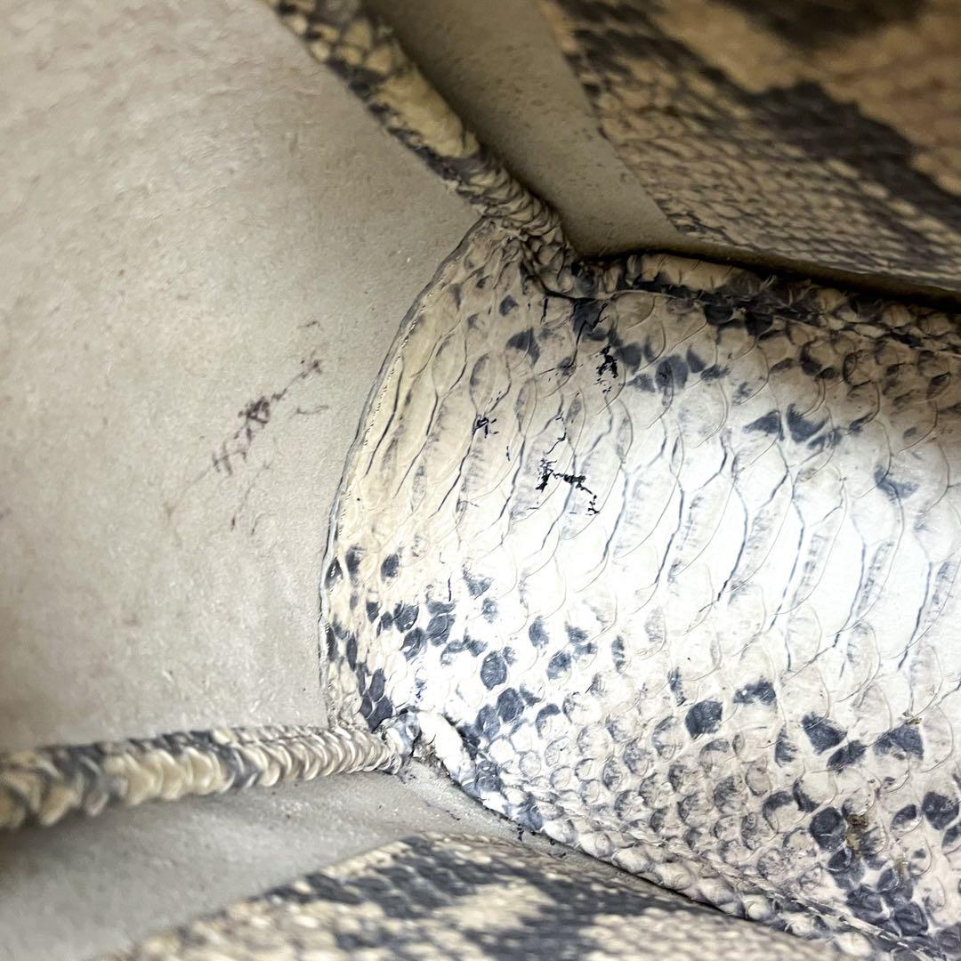 超希少 ティファニー ハンドバッグ リアルパイソンレザー ロゴ金具