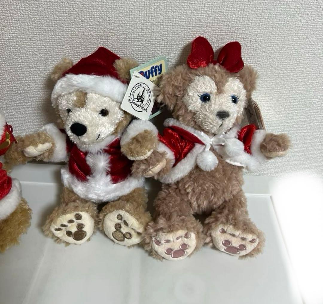 ダッフィー、シェリーメイのぬいぐるみ、ディズニーワールド、ポーチ（クリスマス）