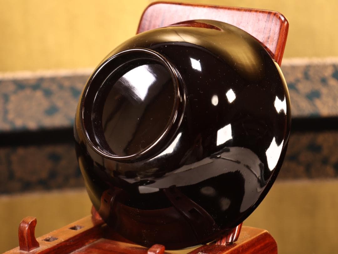 BK407　時代輪島塗　宝船図金蒔絵　波千鳥　吸物椀　二客　木製　茶道具 懐石