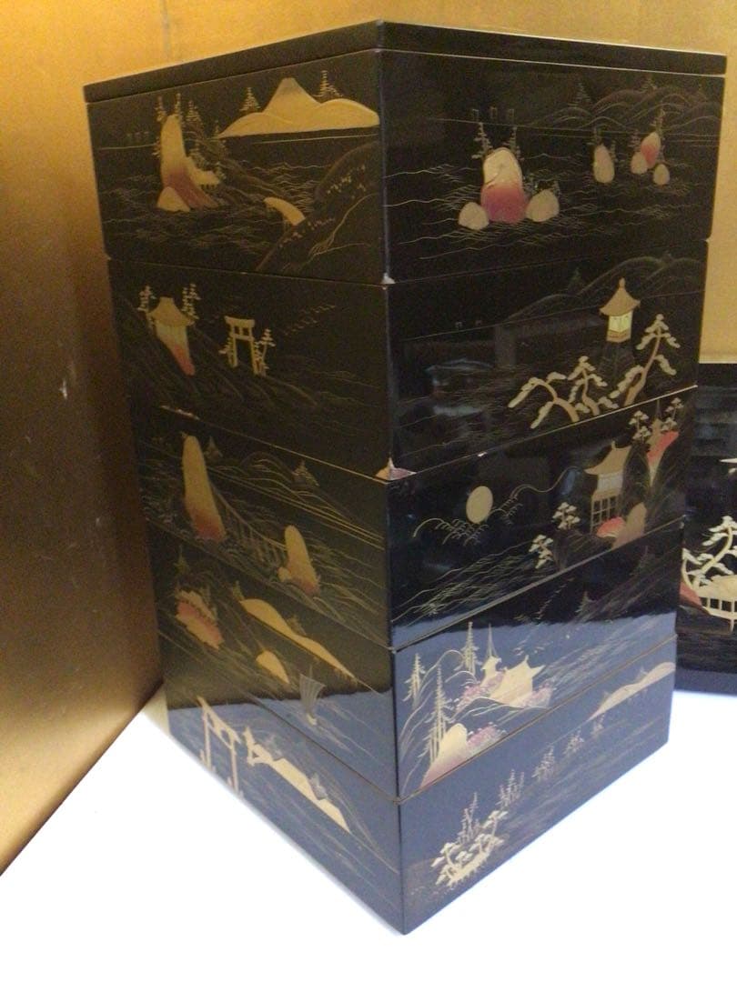 豪華蒔絵 五段重箱 二枚蓋