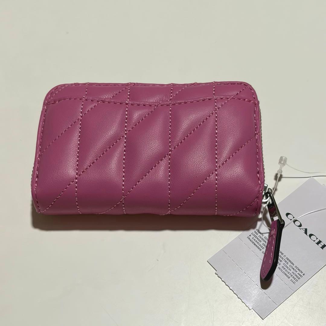COACH カードケース ケース キルティング ピンク