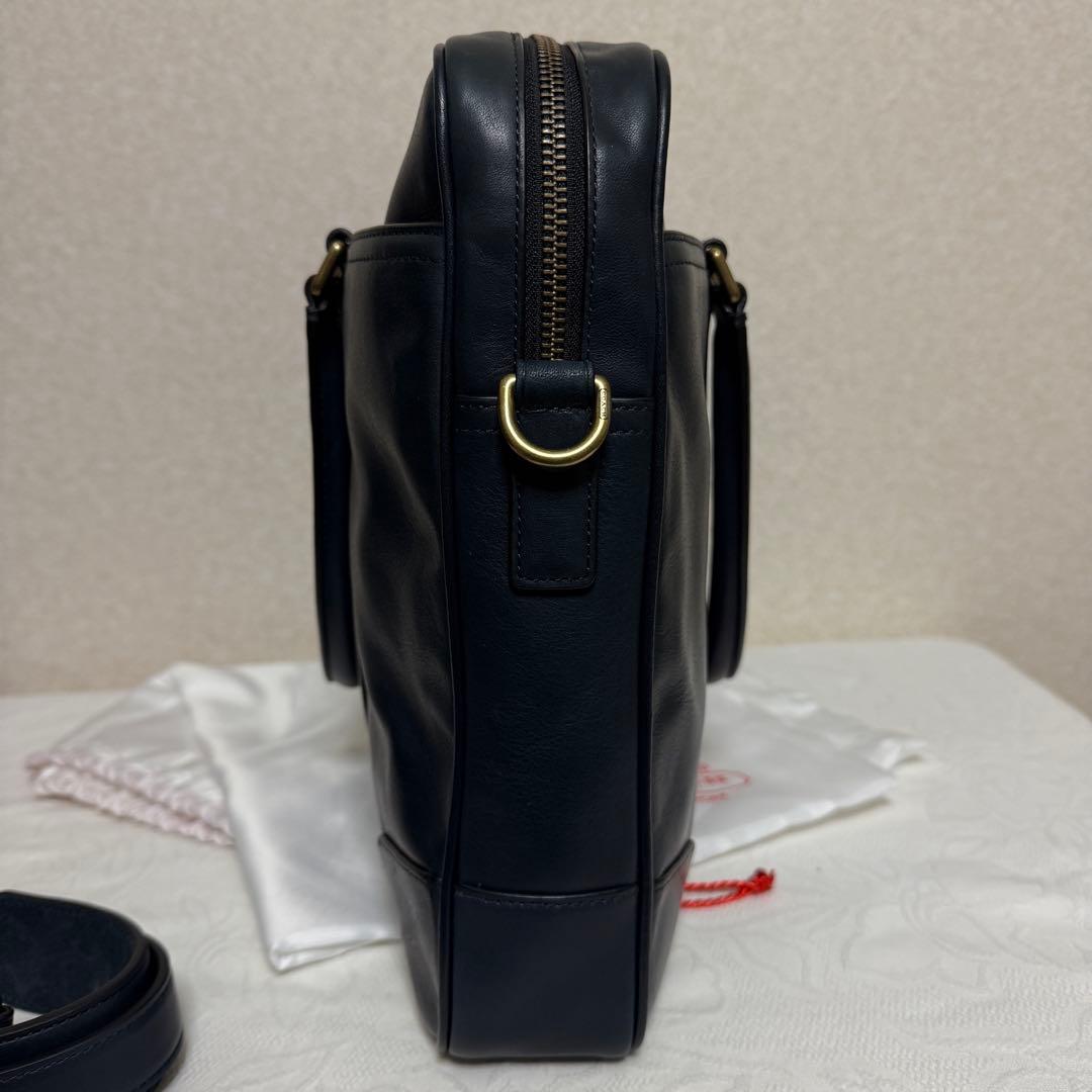 新品未使用　コーチ　ビジネスバッグ　2way 濃紺　ショルダーベルト