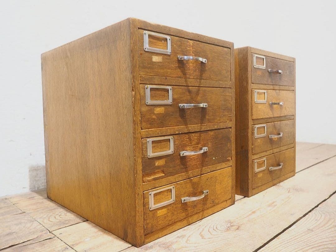 1399 2台セット ビンテージ 小引き出し 収納棚 書類ケース レトロ 古