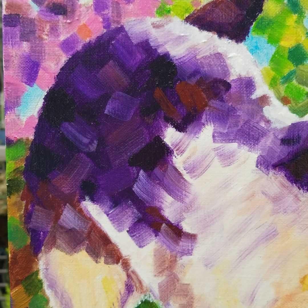 油絵 専用 向きを変える猫 縦大きめ45.5cm