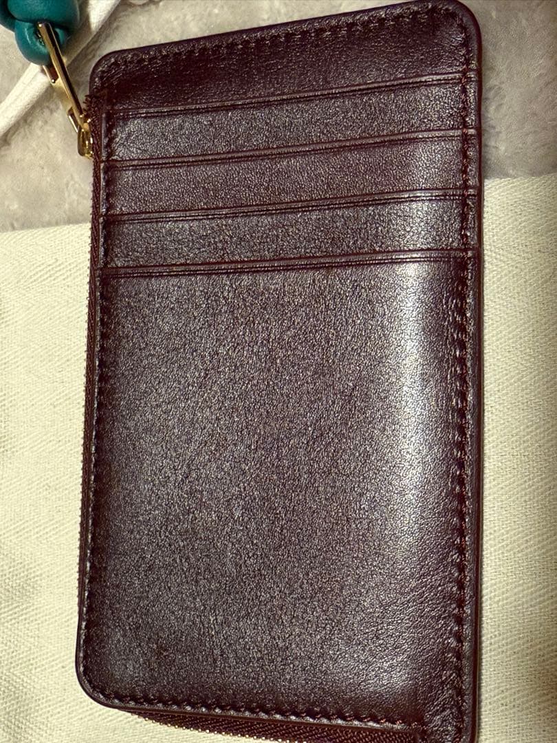 美品 LOEWE ノット  カードホルダー フラグメントケース ボルドー