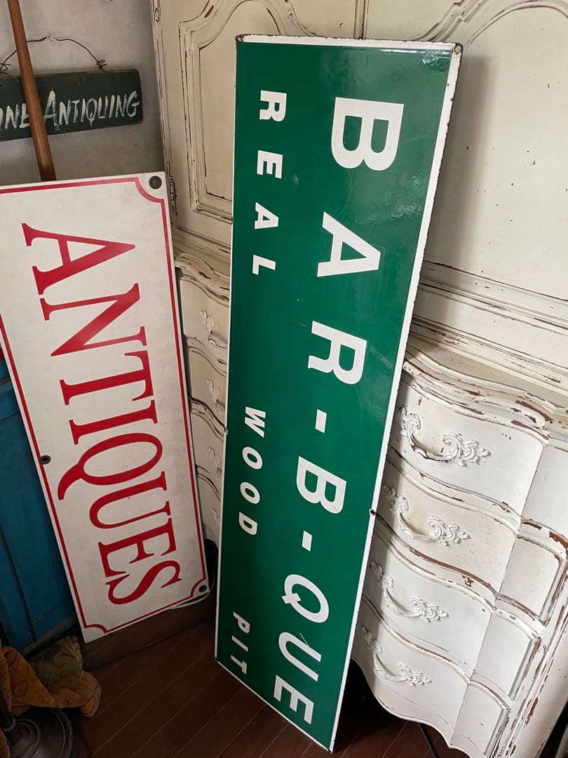 アンティーク ホーロー サイン プレート グリーン 看板 アメリカ 特大 レア