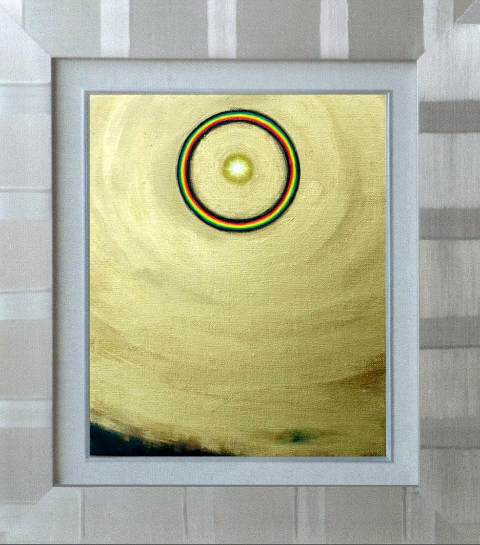 油絵 菅家令子 絵 絵画 インテリア 額付(黒)F3-G112023 風景祈希望