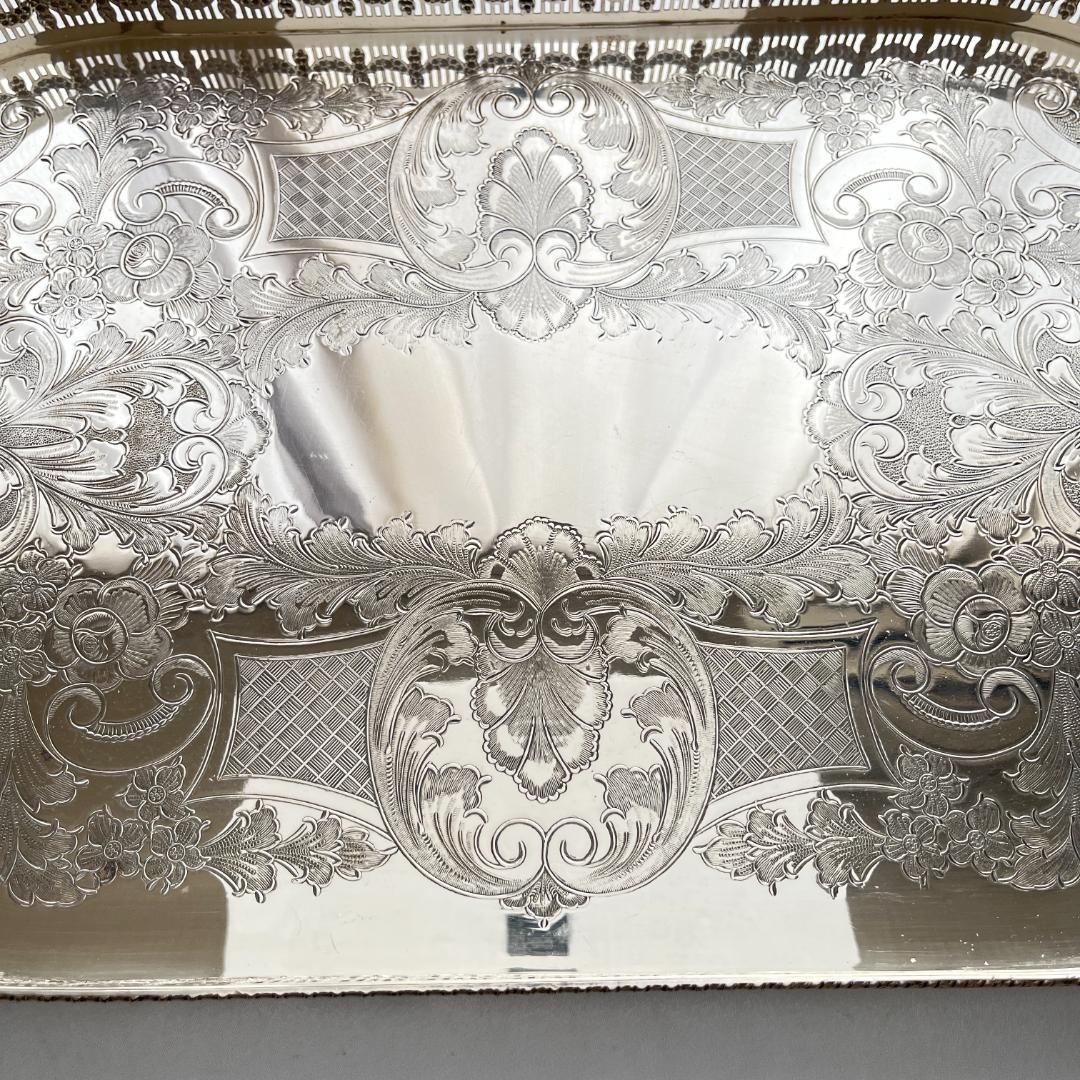 【Viners】 ギャラリートレー 56cm 【シルバープレート】 ハンドル