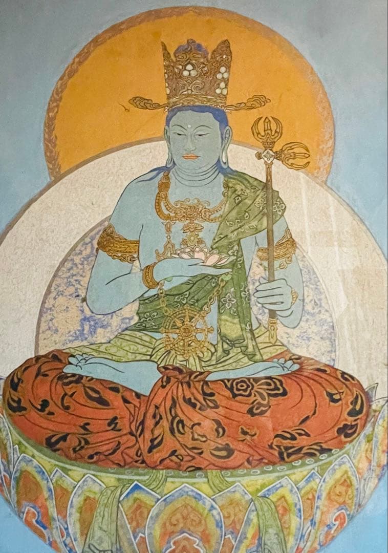 貴重】 黒田正夕遺作 聖観音菩薩像 仏教 千手観音 仏像 仏画 タンカ 曼荼羅