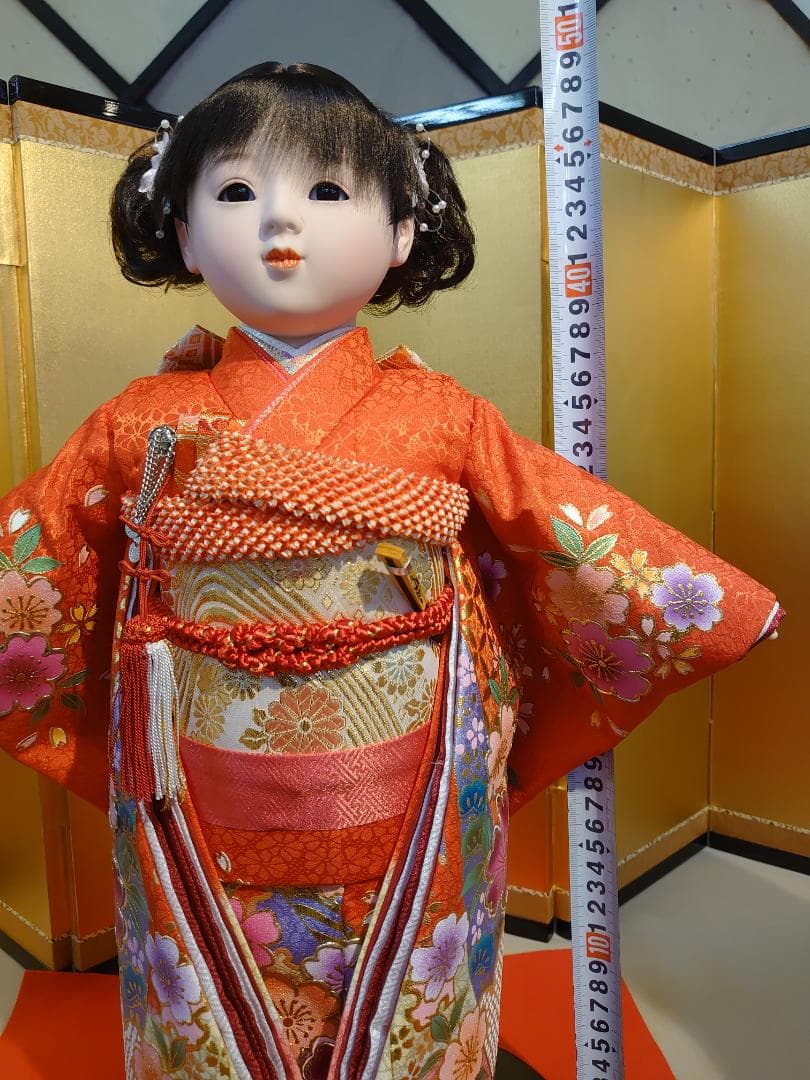 ●新品●敏光作●　市松人形　金彩衣装