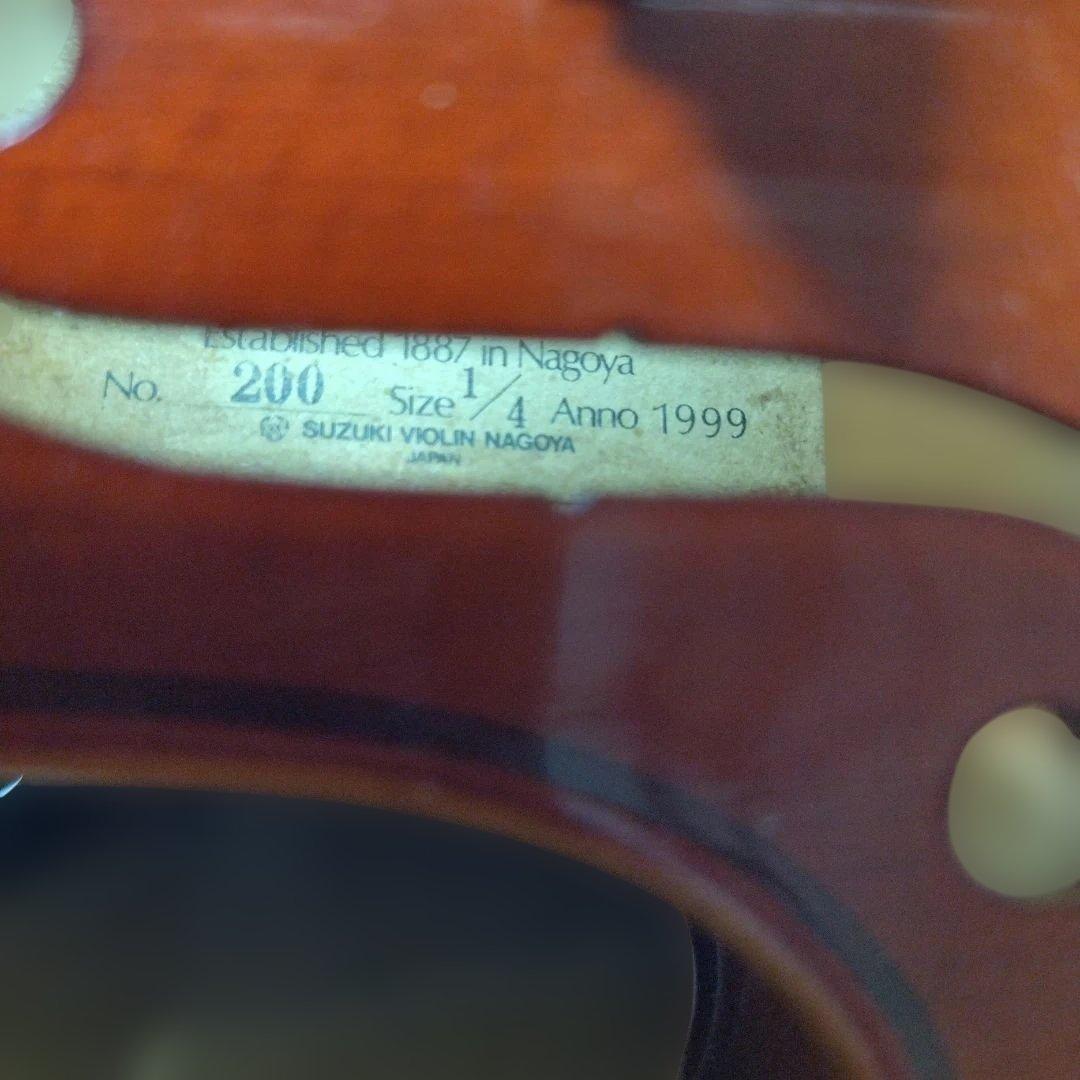♥7才前後の子供用♥スズキバイオリン1/4♥品番200♥弓、ケ―ス、松脂付き