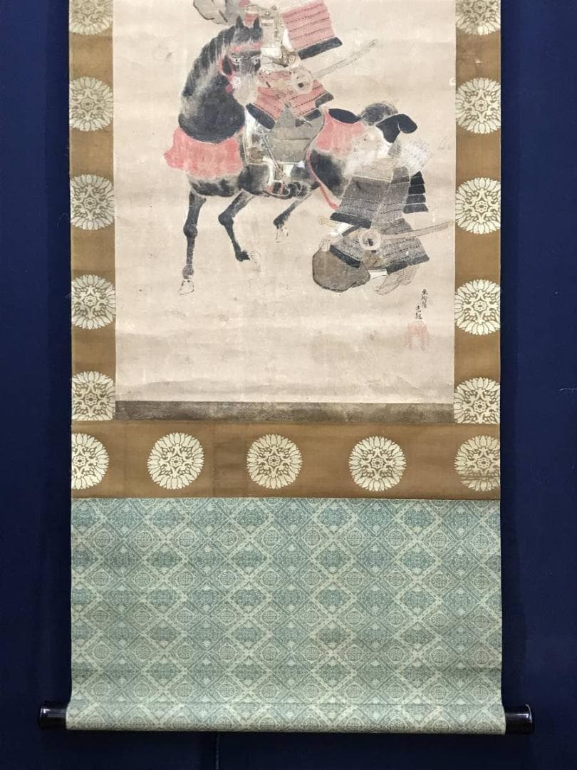 【模写】土佐光起/若武者図/江戸前期/神功皇后図/掛軸/名家伝来/AC-405