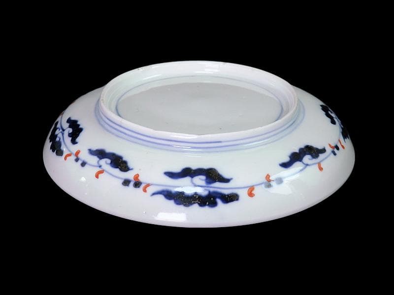 古伊万里　色絵　松竹梅に団龍紋の図　５寸皿　５枚　C657AS-CQk