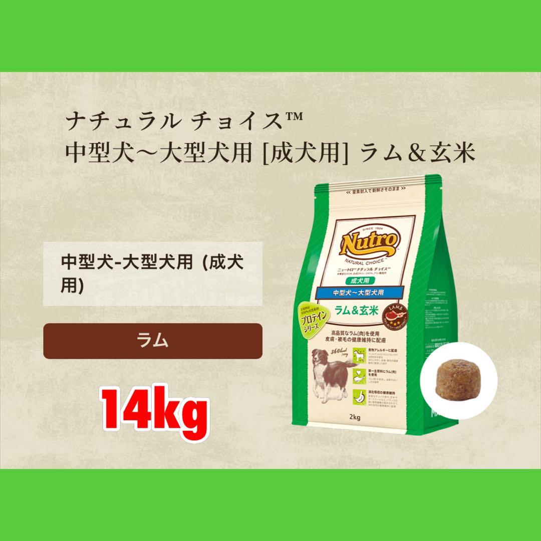 ニュートロナチュラルチョイス成犬用中型犬〜大型犬用ラム&玄米14kg