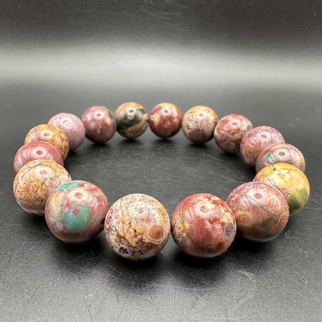 自然が創った芸術！！ オーシャンジャスパー ブレスレット ③ピンク系