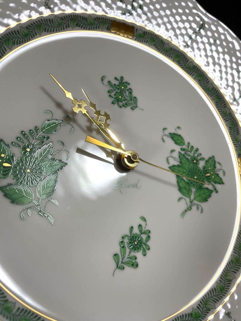 HERENDヘレンドアポニーグリーン ウォールクロック時計未使用美品