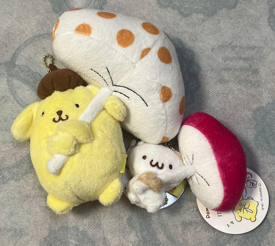 【新品・レア・タグ付】ITS'DEMO ポムポムプリン　きのこマスコット ポムポムプリン イッツデモコラボ マスコット 手にきのこ ポムポム