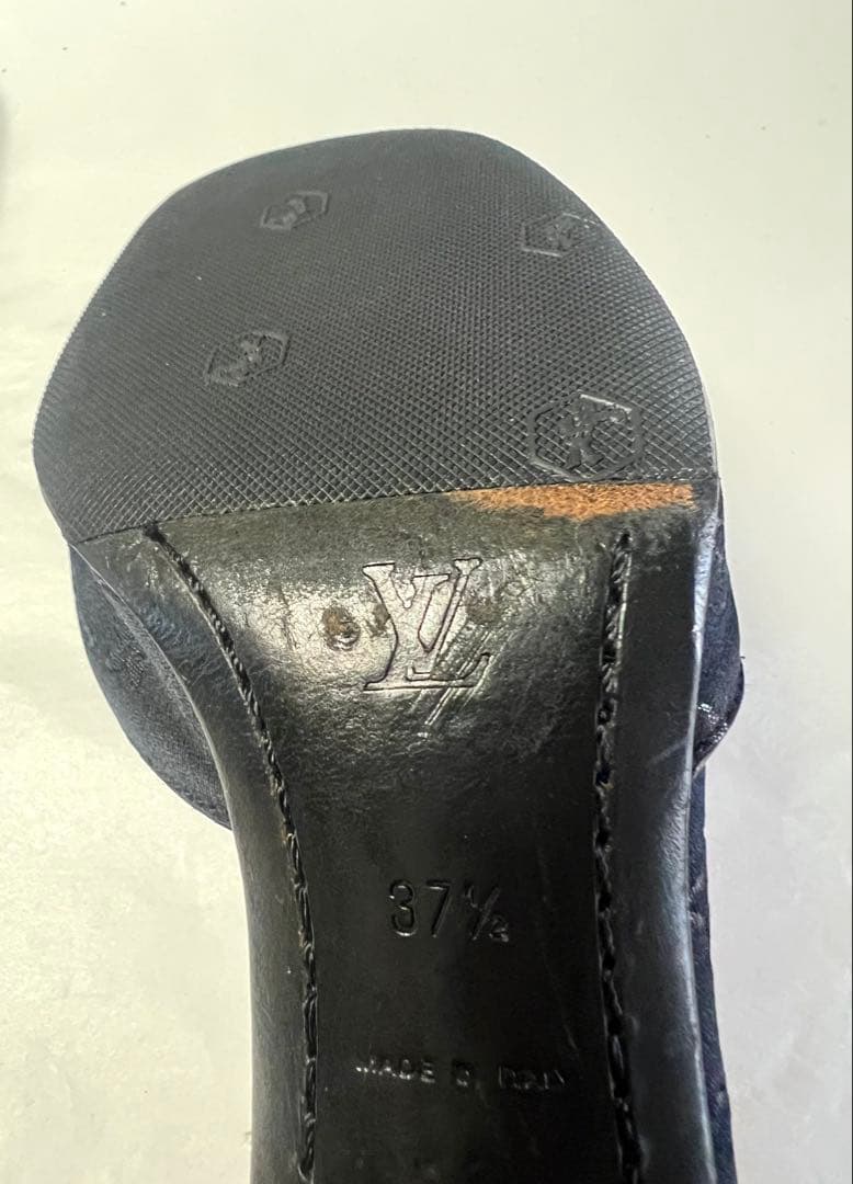 LOUIS VUITTON　ブラックモノグラム　オープントゥミュール　サンダル