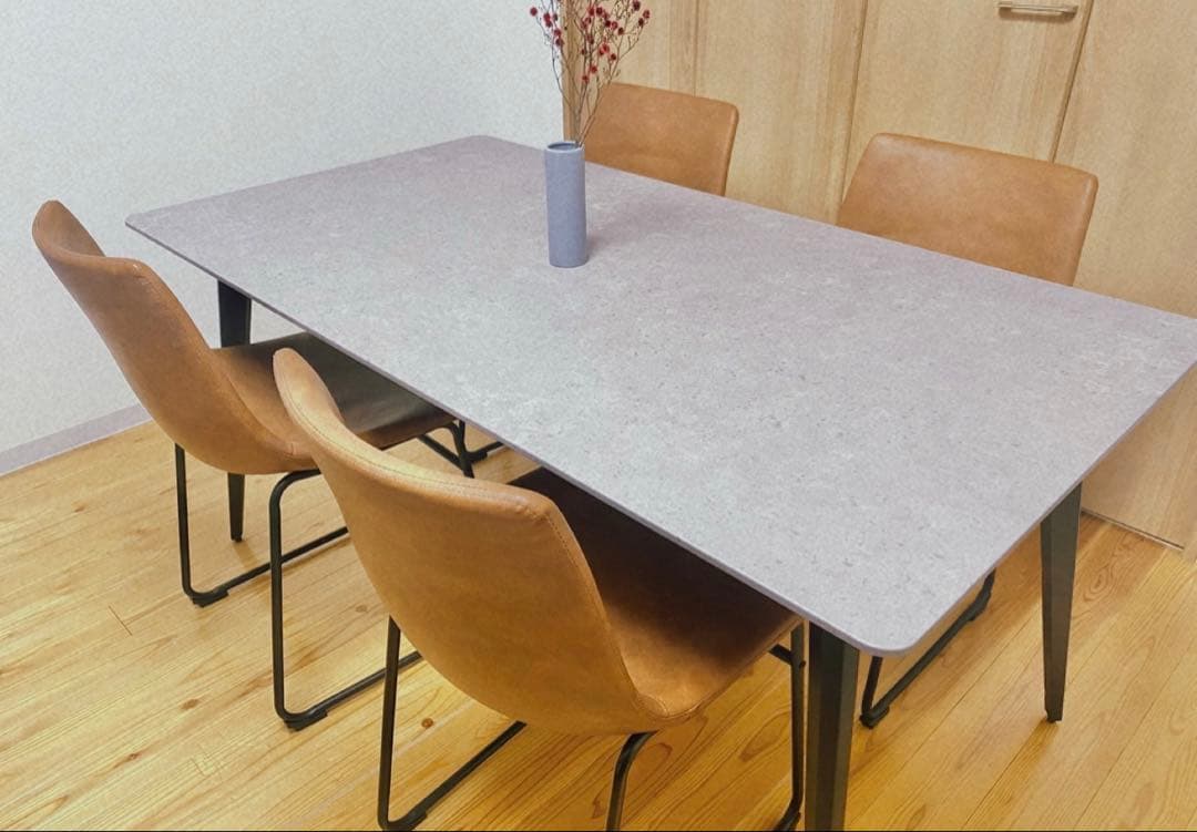 本日限定【最終値下げ】大理石調　ダイニングテーブルセット　セラミック　テーブル