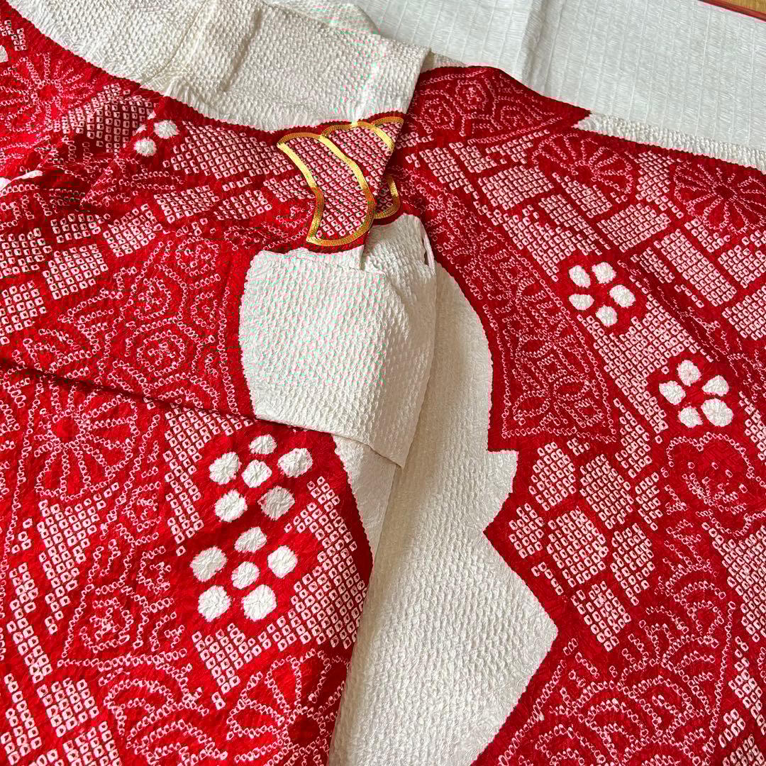 miya 七五三 総絞り 着物 長襦袢 正絹 被布 三歳 753 金駒刺繍