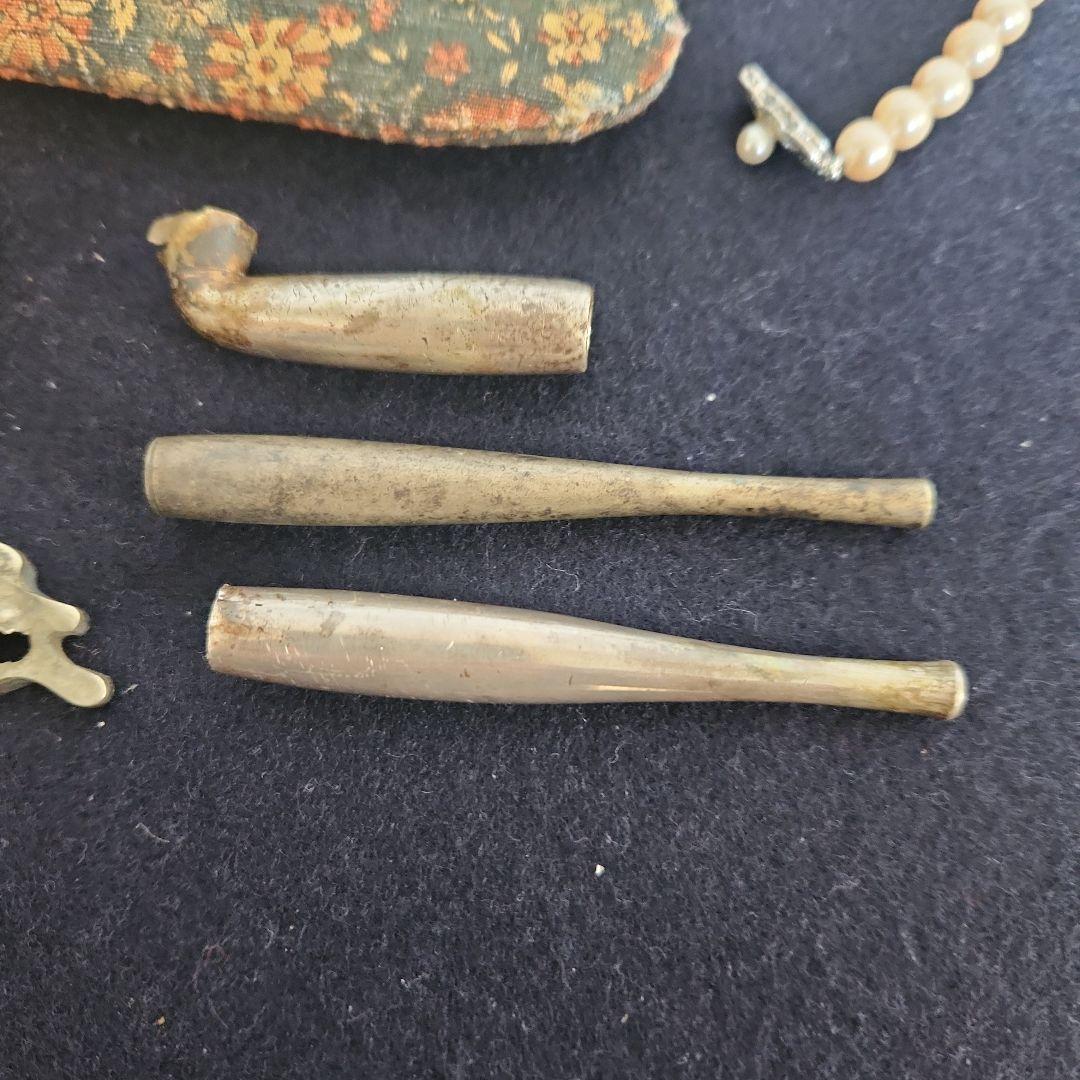 煙管‥古いメガネ入れ‥カンザシいろいろ