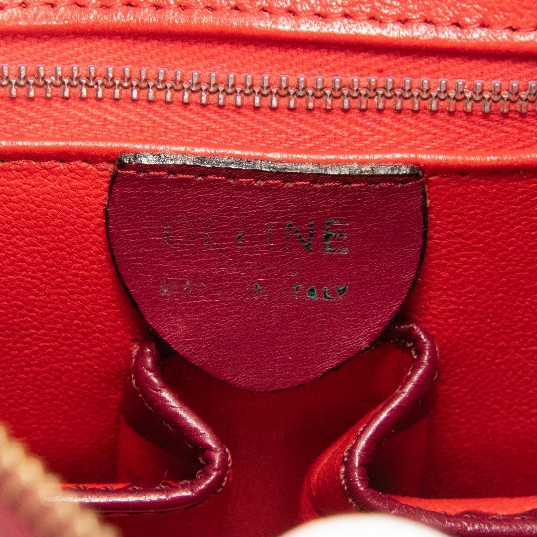 本物 オールドセリーヌ ショルダーバッグ レディース クロコ型押し 赤紫 肩掛け