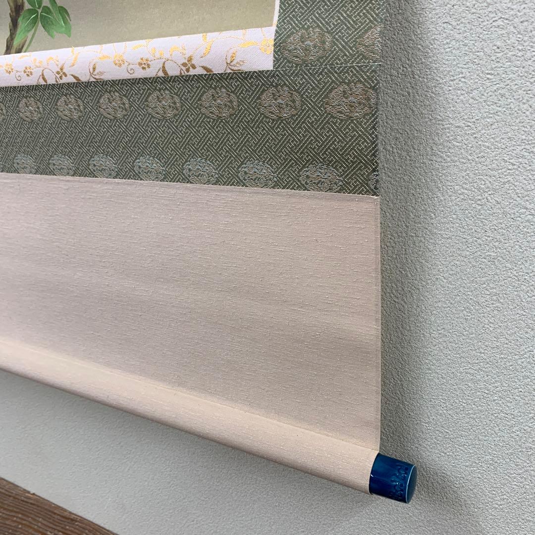 美品 掛け軸 柳沢寿江作 春宵図 桜 共箱 太巻き 縁起物