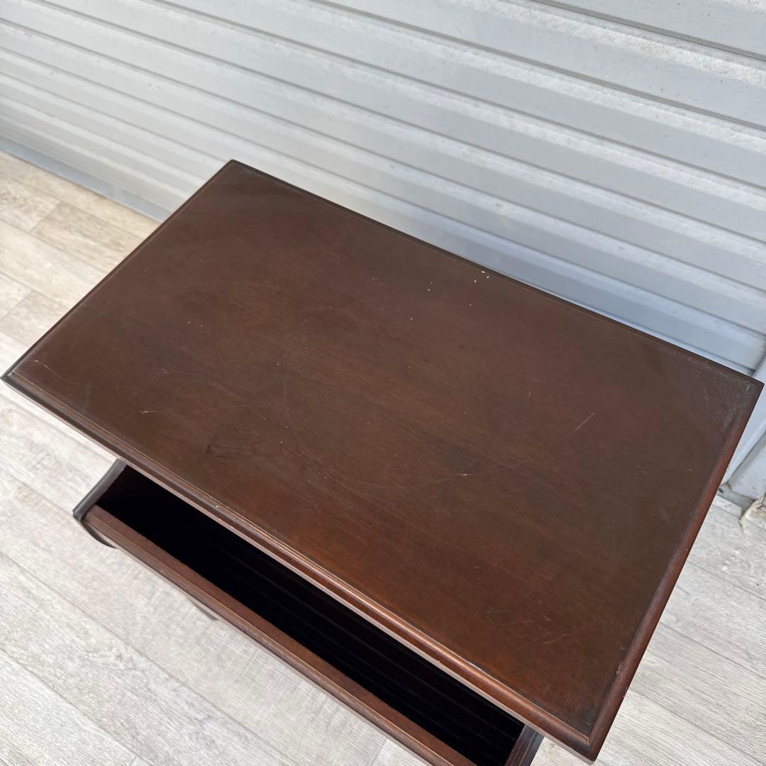 オールドカリモク　サイドテーブル　マガジンラック　花台　昭和レトロ